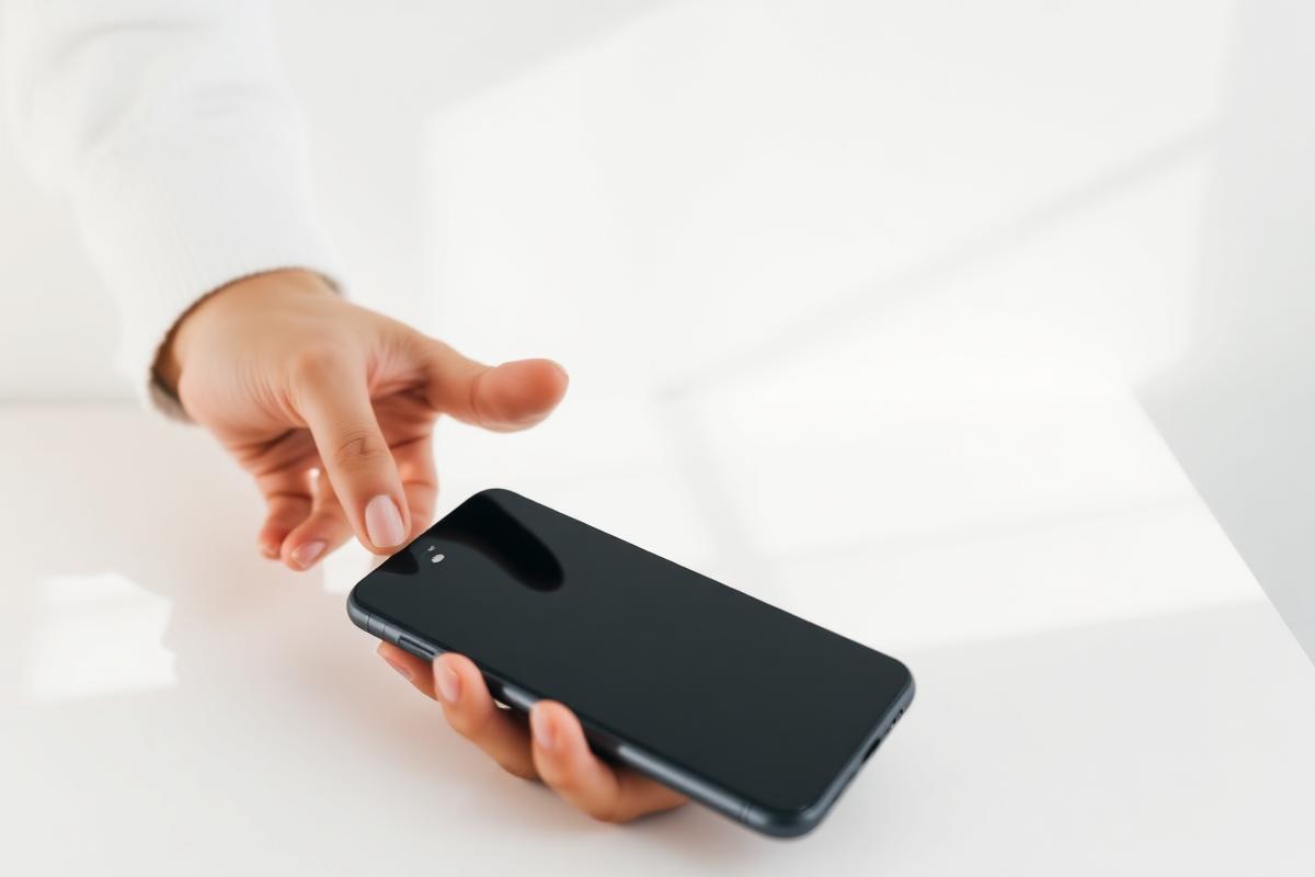 Customer handing over a used smartphone